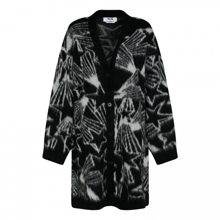 le noir cortina Star intarsia mohair blend cardigan