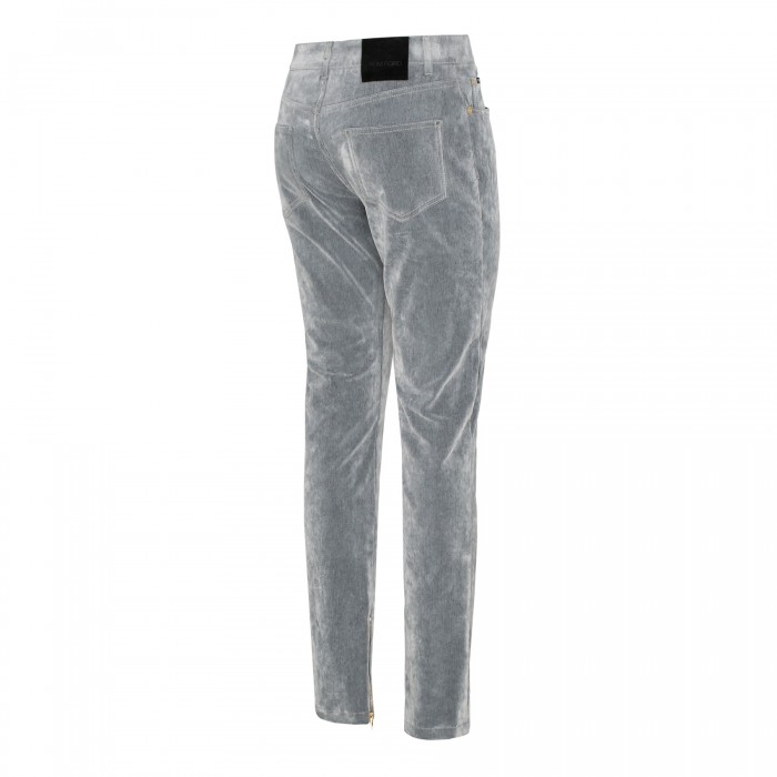 Le Noir Cortina Stone Washed Flock Denim Skinny Pants