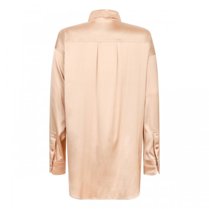 Le Noir Cortina Stretch Silk Satin Relaxed Fit Shirt