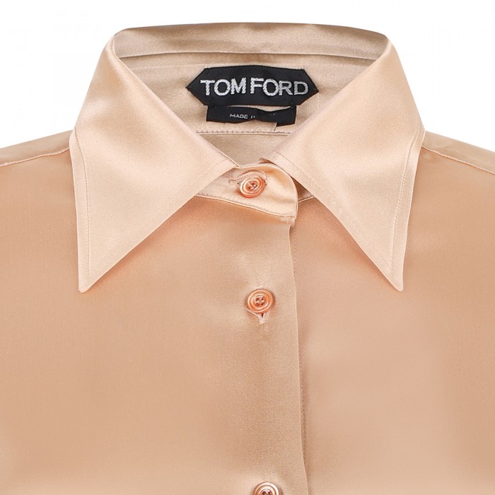 Le Noir Cortina Stretch Silk Satin Relaxed Fit Shirt