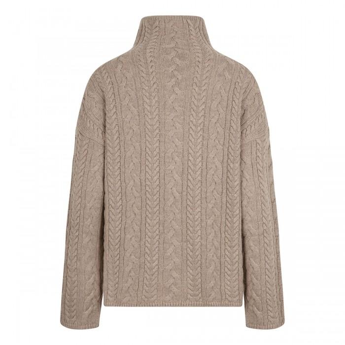 Le Noir Cortina Wool And Cashmere Cable Knit Sweater