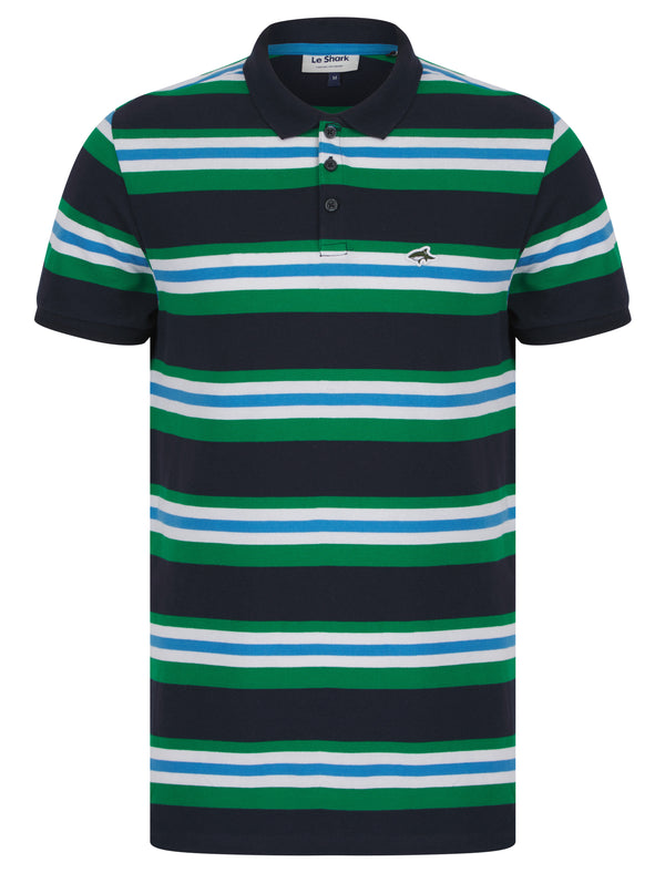 Le Shark Shavers Cotton Striped Polo Shirt
