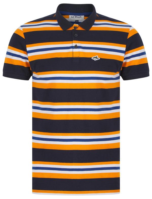 Le Shark Shavers Cotton Striped Polo Shirt