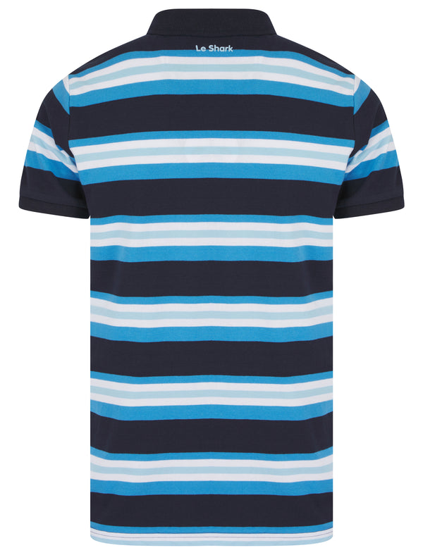 Le Shark Shavers Cotton Striped Polo Shirt