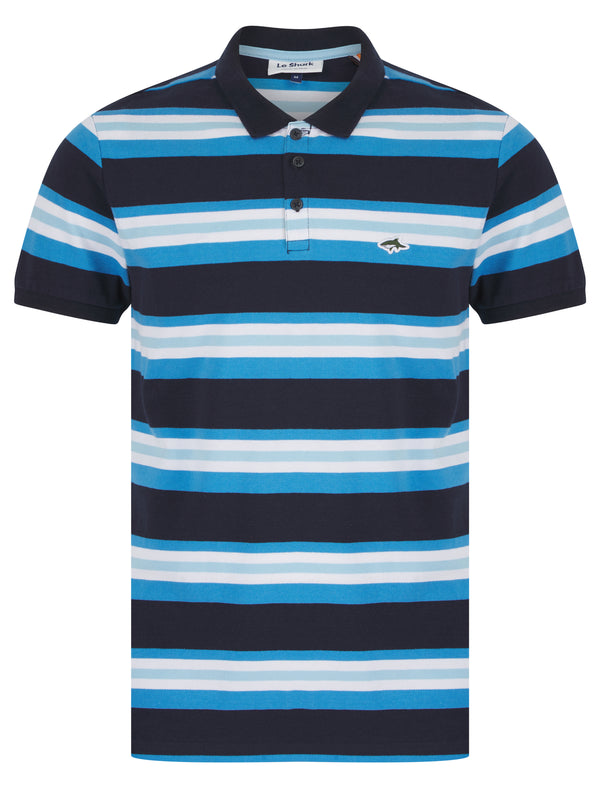 le shark Shavers Cotton Striped Polo Shirt