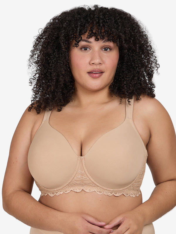 leading lady The Chloe – Lace Band Molded Underwire T-Shirt Bra
