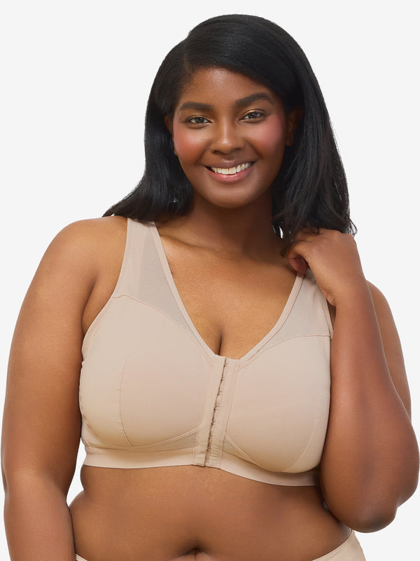 leading lady The Harper - Wireless Mesh Front-Closure Bra