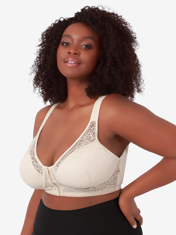 leading lady The Lora - Back Smoothing Lace Front-Closure Bra