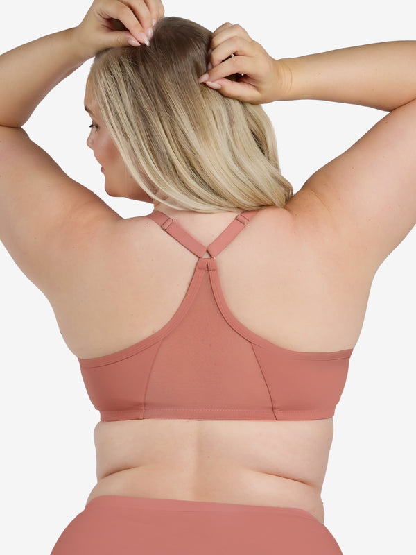 Leading Lady The Luna - Front-Closure Racerback Power Mesh Bra