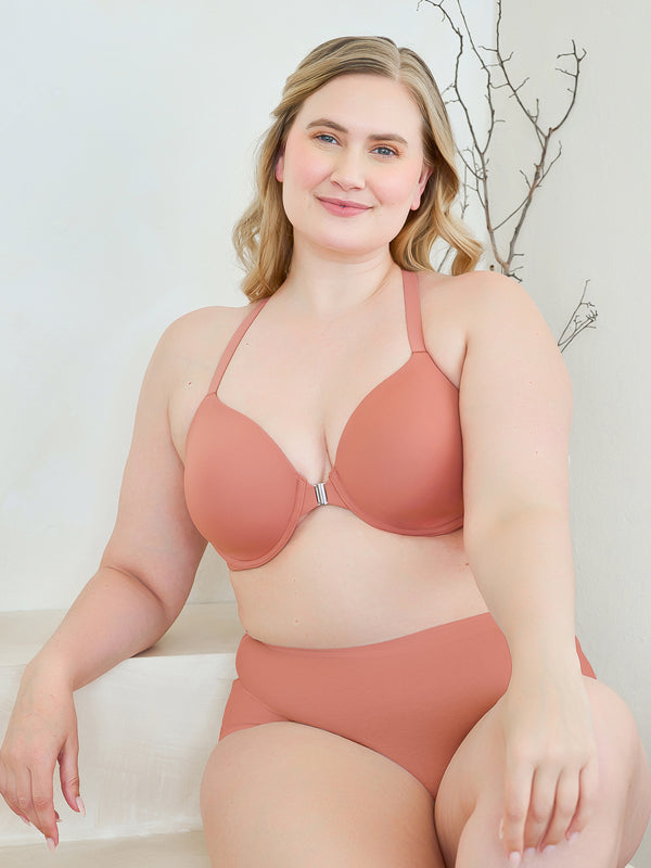 Leading Lady The Luna - Front-Closure Racerback Power Mesh Bra