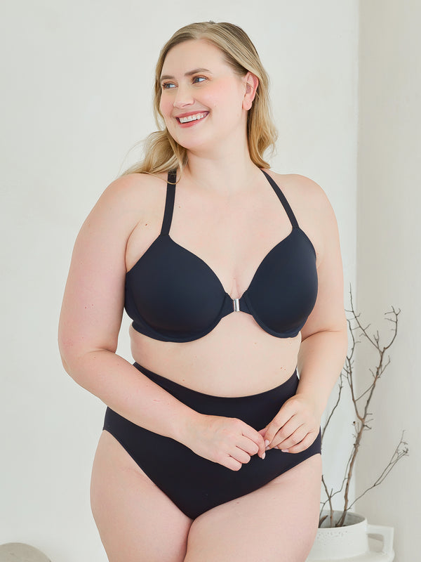 Leading Lady The Luna - Front-Closure Racerback Power Mesh Bra