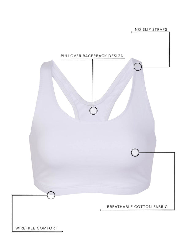 Leading Lady The Serena - Wireless Racerback Cotton Sports Bra