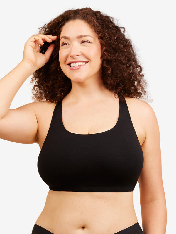 leading lady The Serena - Wireless Racerback Cotton Sports Bra