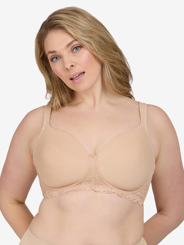 leading lady The Zoey – Lace Band Molded Wireless T-Shirt Bra