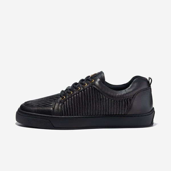 leandro lopes Low Top - Ezio - Black Leather Stripe