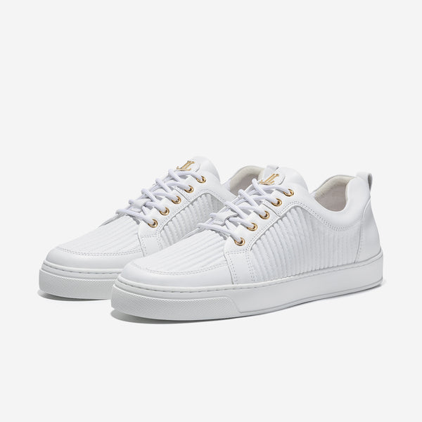 Leandro Lopes Low Top - Ezio - White Leather Stripe