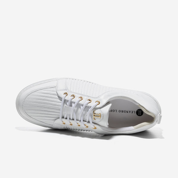Leandro Lopes Low Top - Ezio - White Leather Stripe