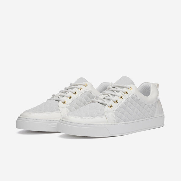 Leandro Lopes Low Top - Ezio - White Velour Varnish