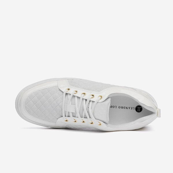 Leandro Lopes Low Top - Ezio - White Velour Varnish