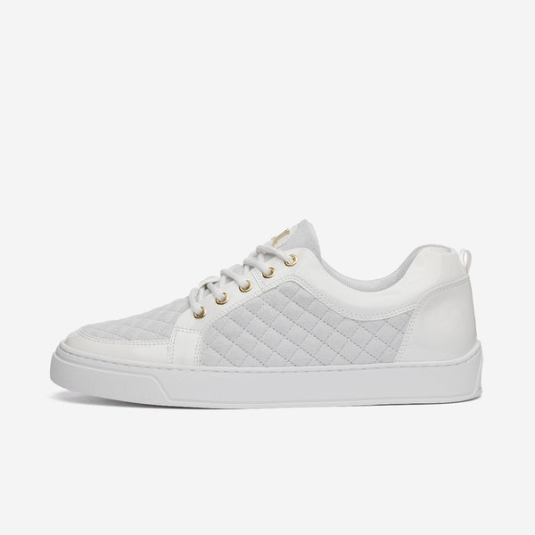 leandro lopes Low Top - Ezio - White Velour Varnish