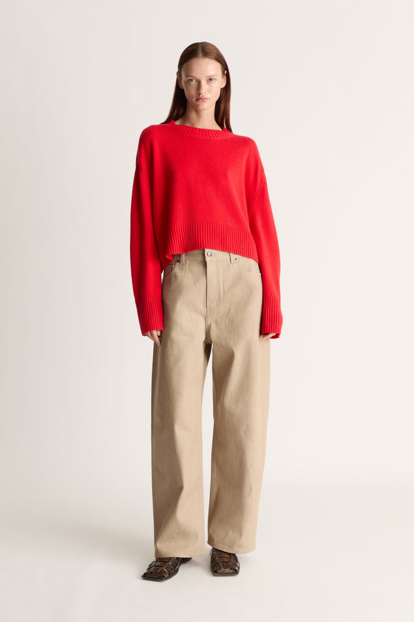 Lee Mathews Cashmere Cropped Crewneck