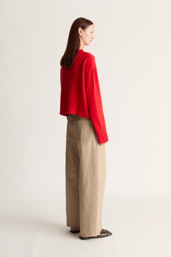 Lee Mathews Cashmere Cropped Crewneck