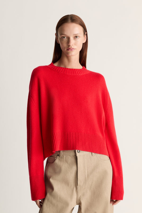 Lee Mathews Cashmere Cropped Crewneck
