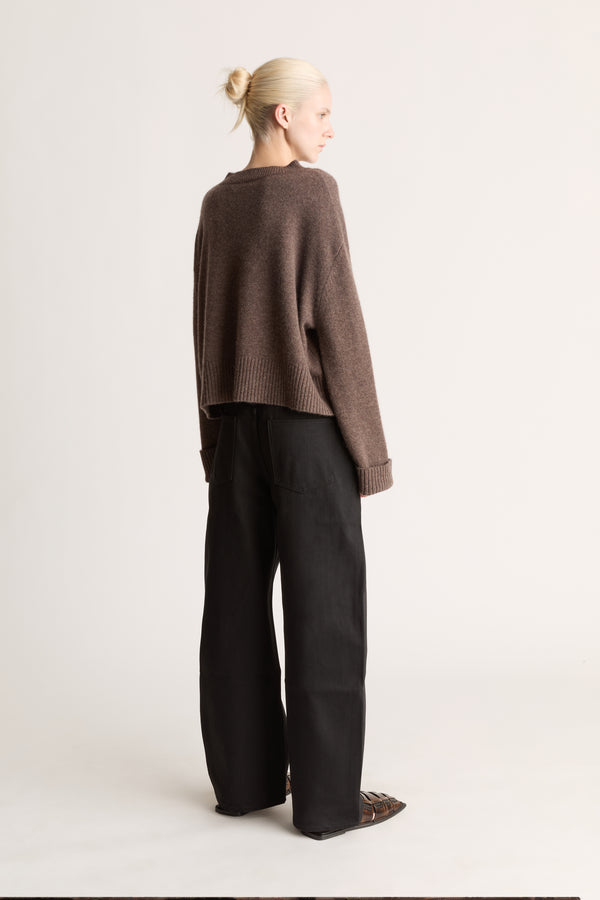 Lee Mathews Cashmere Cropped Crewneck