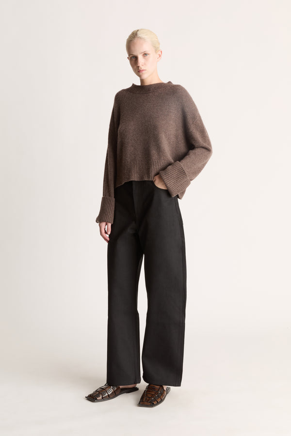 Lee Mathews Cashmere Cropped Crewneck