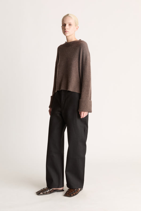 lee mathews Cashmere Cropped Crewneck