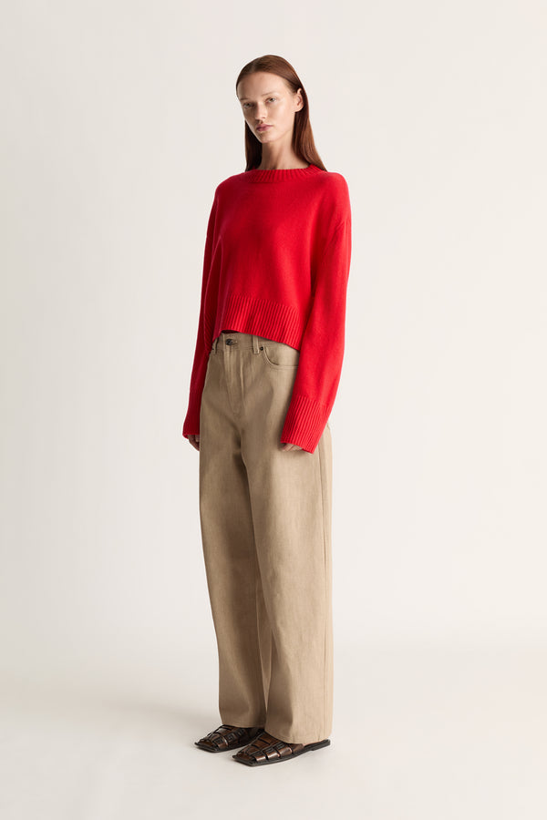 lee mathews Cashmere Cropped Crewneck