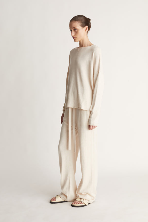 Lee Mathews Cotton Cashmere LS Boxy Knit