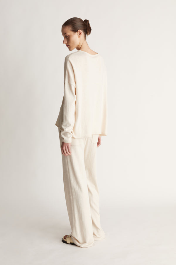 Lee Mathews Cotton Cashmere LS Boxy Knit