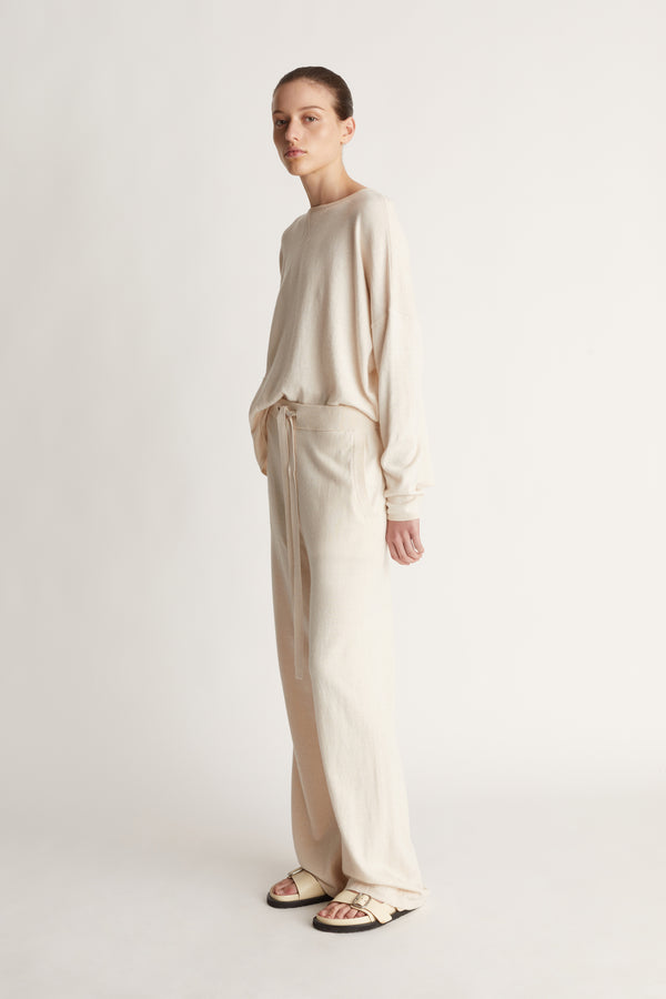 Lee Mathews Cotton Cashmere Wide Leg Pant