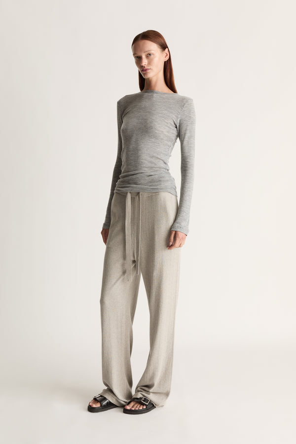 Lee Mathews Cotton Cashmere Wide Leg Pant