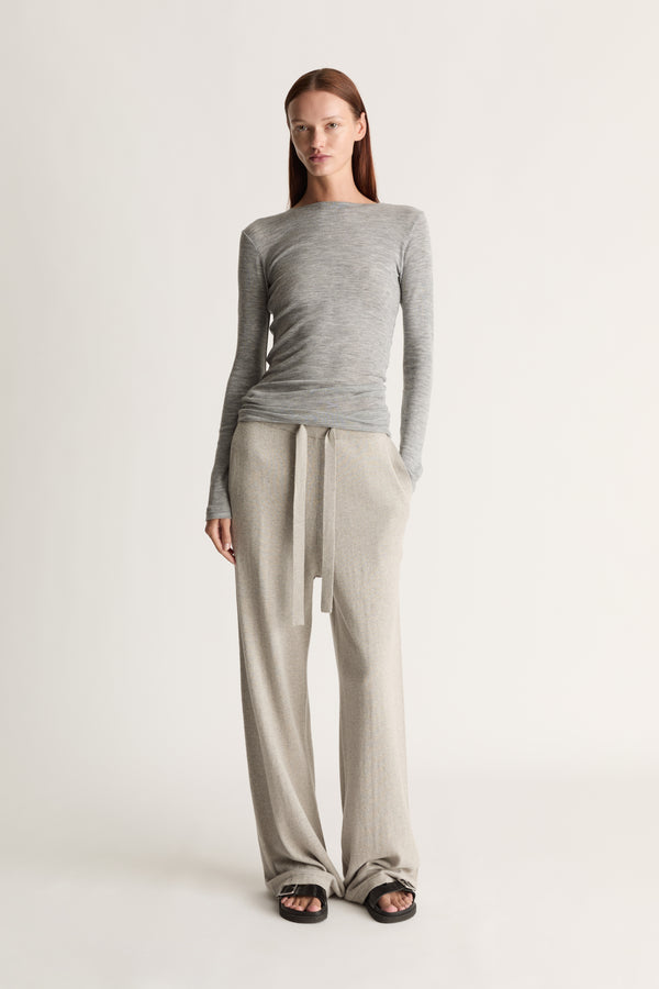 Lee Mathews Cotton Cashmere Wide Leg Pant