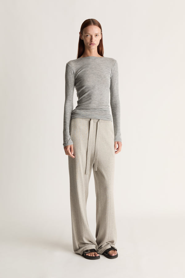 lee mathews Cotton Cashmere Wide Leg Pant
