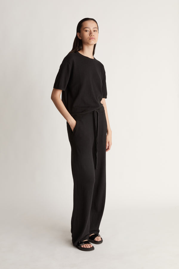lee mathews Cotton Cashmere Wide Leg Pant