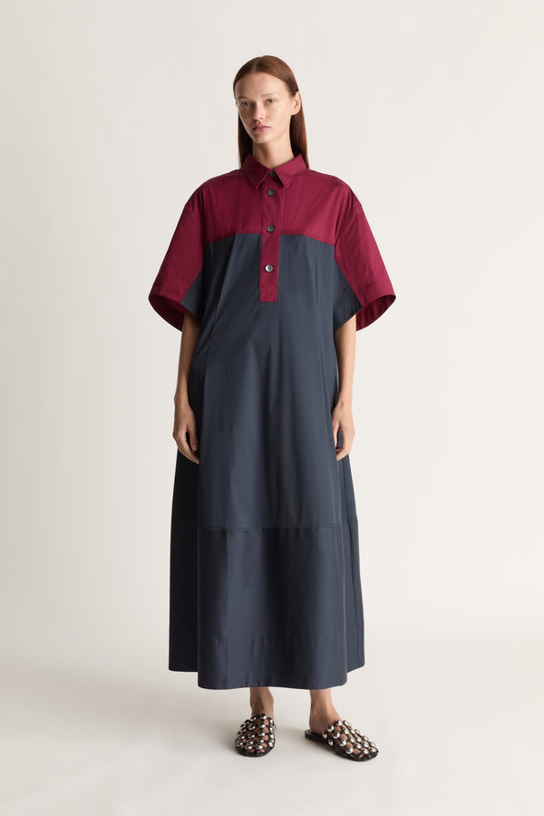 Lee Mathews Ella Spliced Shirt Dress
