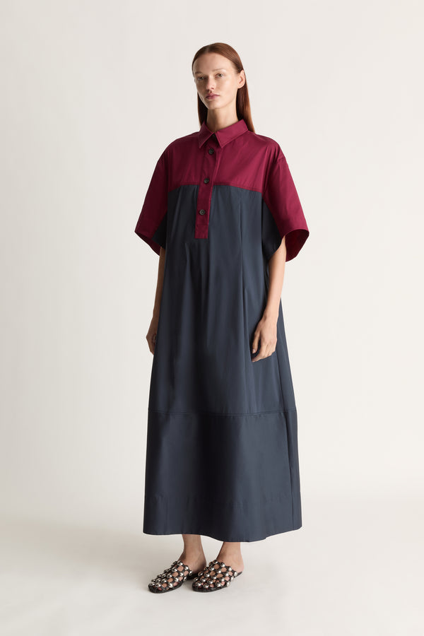 lee mathews Ella Spliced Shirt Dress