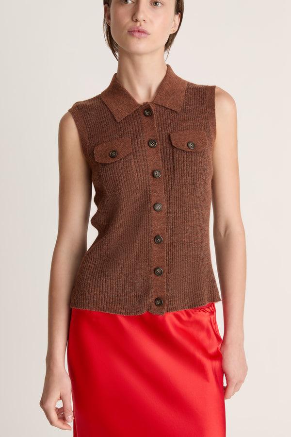 Lee Mathews Eve Sleeveless Cardigan