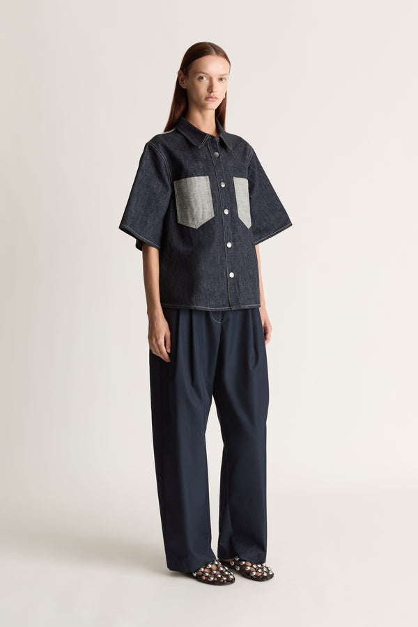 lee mathews Leo Denim Shirt