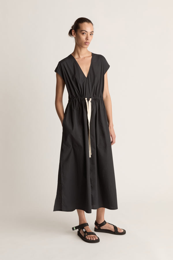 lee mathews LM Poplin V Neck Dress