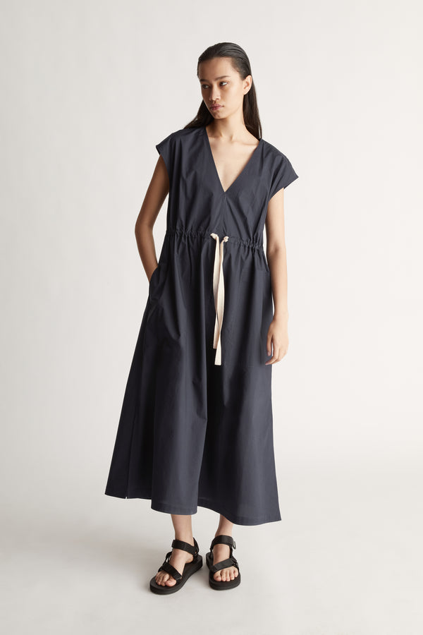Lee Mathews LM Poplin V Neck Dress