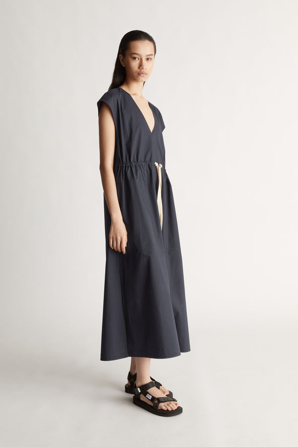 Lee Mathews LM Poplin V Neck Dress
