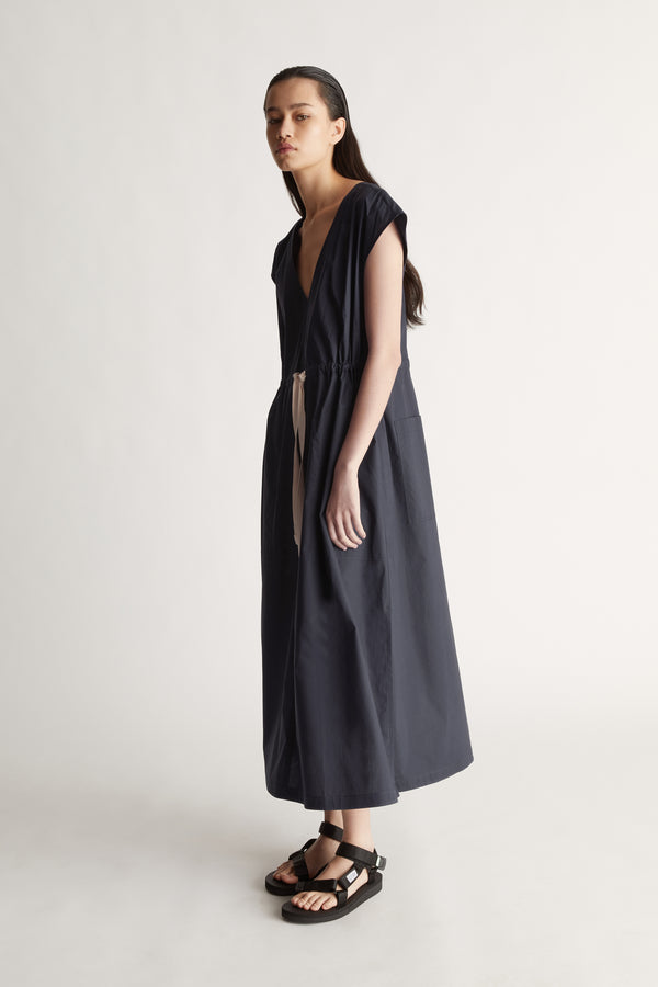 Lee Mathews LM Poplin V Neck Dress