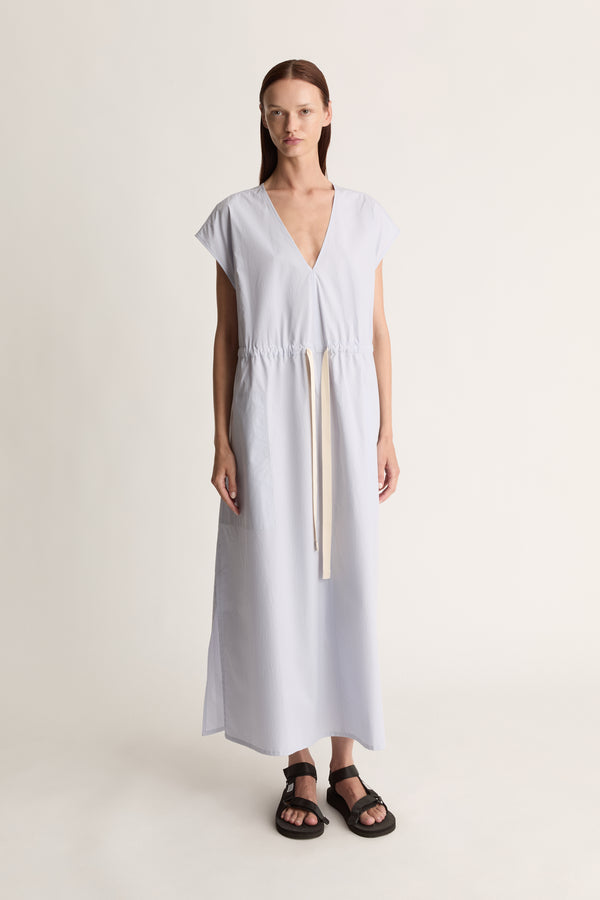 lee mathews LM Poplin V Neck Dress