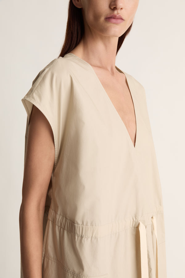 Lee Mathews LM Poplin V Neck Dress