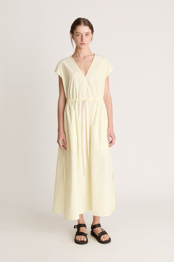 lee mathews LM Poplin V Neck Dress