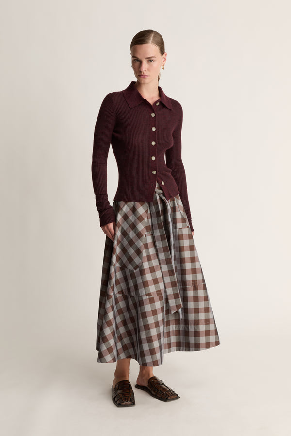 Lee Mathews Maya Ribbed Cardigan